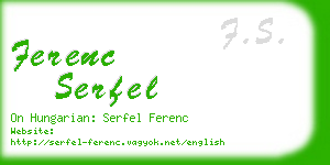 ferenc serfel business card